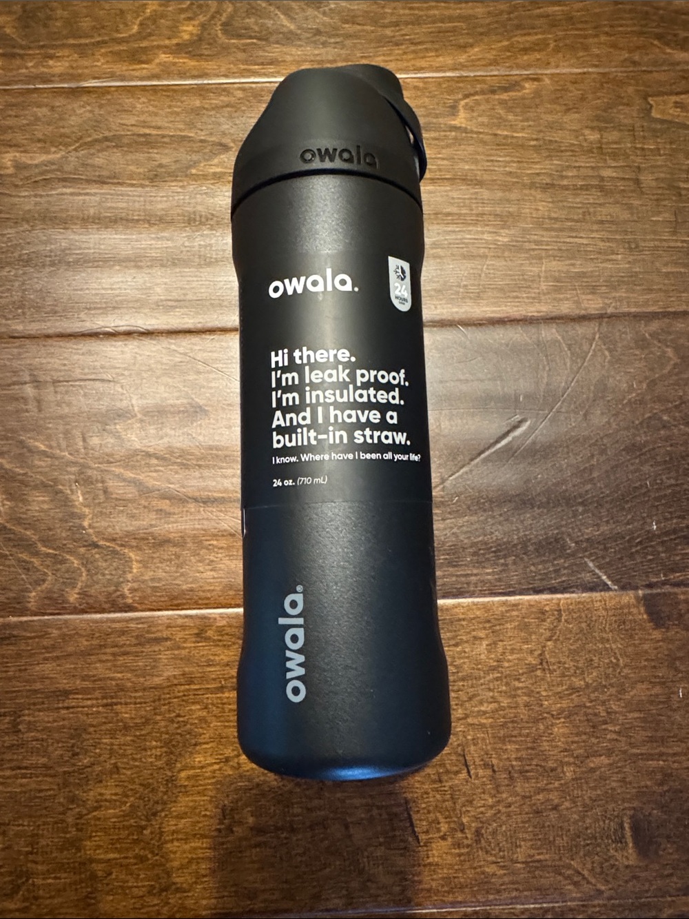 Owala 24oz Insulated Leak-Proof Water Bottle - Black - Brand New SINGLE